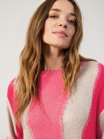 TAIFUN Pullover in Pink/ Beige