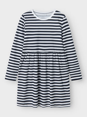name it Jurk "Vivia" donkerblauw/wit