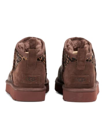 UGG Skórzane botki "Classic Ultra Mini Caspian" w kolorze brązowym