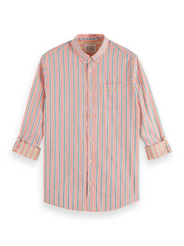 Scotch & Soda Hemd - Regular fit - in Lachs/ Blau