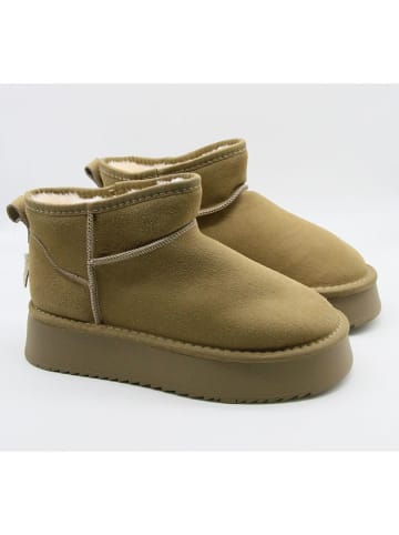 Belucci Leren enkelboots groen