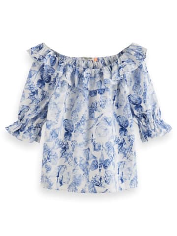 Scotch & Soda Blouse blauw/wit