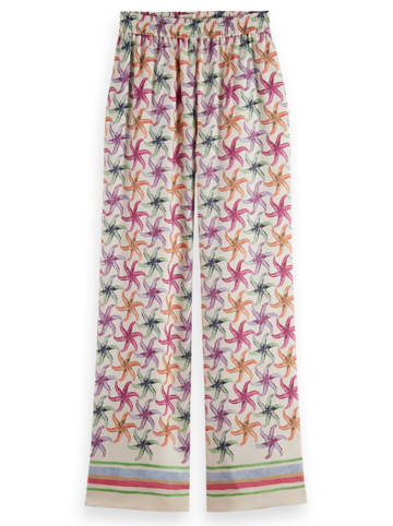 Scotch & Soda Spodnie w kolorze białym ze wzorem