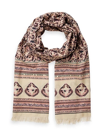 Scotch & Soda Szal w kolorze beżowo-jasnoróżowym