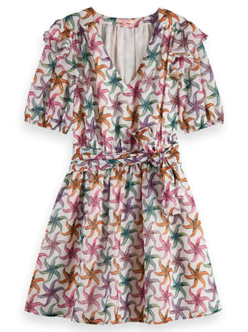 Scotch & Soda Kleid in Weiß/ Pink/ Grün