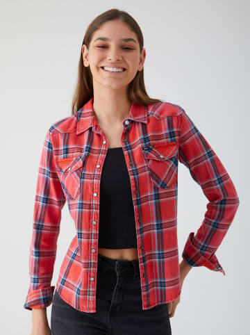 LTB Blouse "Lucinda" rood/donkerblauw