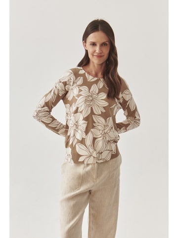 TATUUM Pullover in Beige/ Weiß