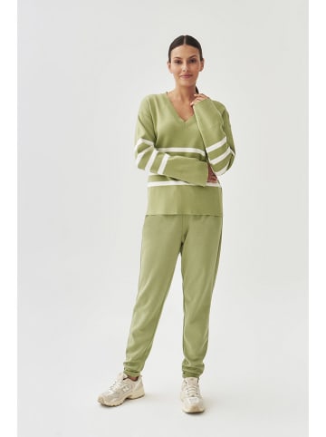TATUUM Pullover in Grün/ Weiß