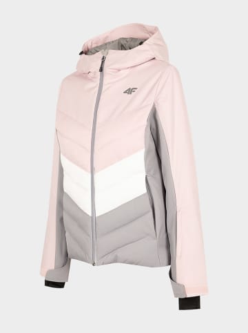 4F Ski-/ Snowboardjacke in Rosa/ Grau/ Weiß