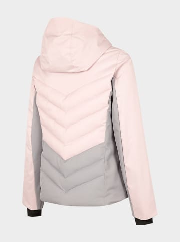 4F Ski-/ Snowboardjacke in Rosa/ Grau/ Weiß