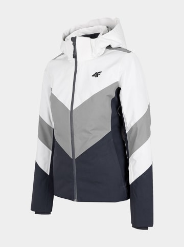 4F Ski-/ Snowboardjacke in Dunkelblau/ Grau/ Weiß