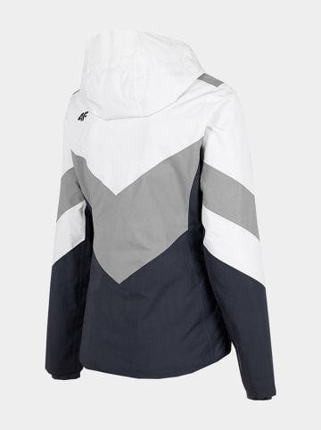 4F Ski-/ Snowboardjacke in Dunkelblau/ Grau/ Weiß