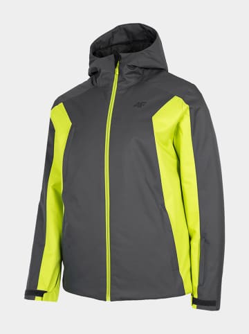 4F Ski-/ Snowboardjacke in Grau/ Gelb