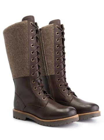 TRAVELIN' Leder-Stiefel "Hellvik" in Dunkelbraun