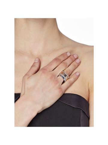 LA CHIQUITA Vergold./ Rosévergold. Ring mit Kristallen