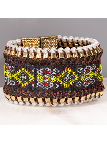 LA CHIQUITA Pozłacana bransoletka z elementami ozdobnymi