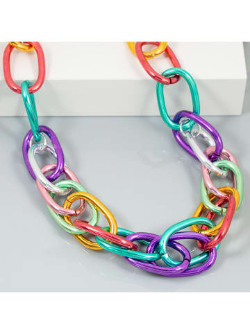 MENTHE À L'O Verzilverde ketting met sierelementen - (L)70 cm