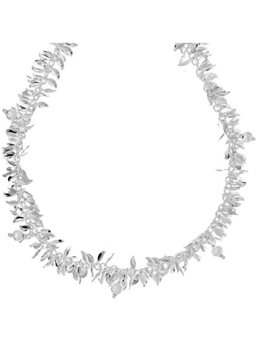 MENTHE À L'O Posrebrzany naszyjnik z elementami ozdobnymi - dł. 45 cm