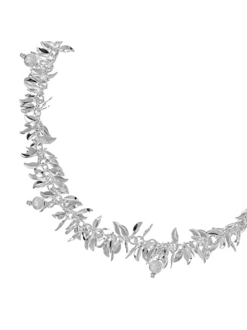 MENTHE À L'O Posrebrzany naszyjnik z elementami ozdobnymi - dł. 45 cm