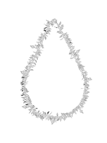 MENTHE À L'O Posrebrzany naszyjnik z elementami ozdobnymi - dł. 45 cm