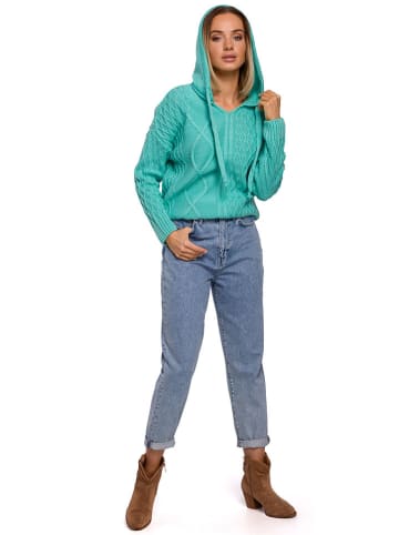 made of emotion Hoodie turquoise
