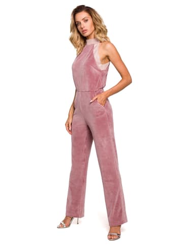 made of emotion Fluwelen jumpsuit lichtroze