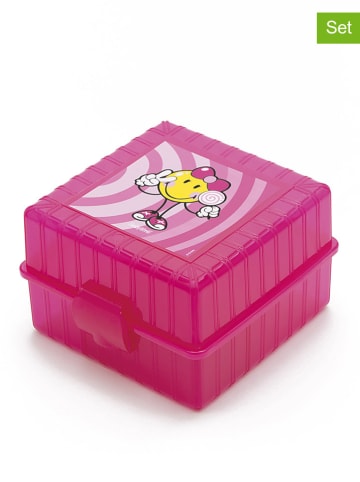 Zak Designs 2er-Set: Lunchboxen "Smiley" in Pink - (L)12,5 x (B)12,5 cm