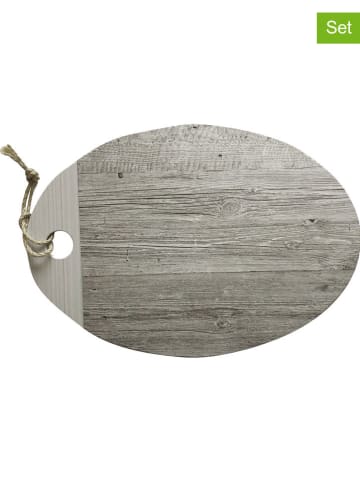 Zak Designs 2er-Set: Servierbretter "Fjord" in Braun - Ø 26 cm