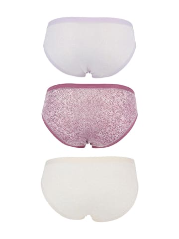 COTONELLA 3-delige set: slips crème/paars
