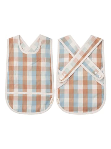 FABELAB Lätzchen in Hellbraun/ Hellblau - (B)28 x (H)44 cm