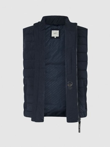 Pepe Jeans Kamizelka pikowana "Toby" w kolorze granatowym