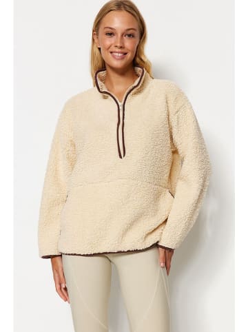 trendyol Fleecepullover in Beige