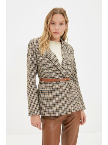 trendyol Blazer in Camel/ Schwarz