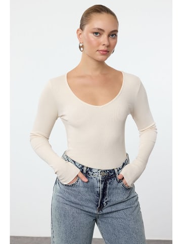 trendyol 2er-Set: Longsleeves in Creme/ Dunkelblau