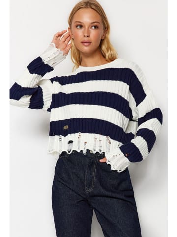 trendyol Trui donkerblauw/wit