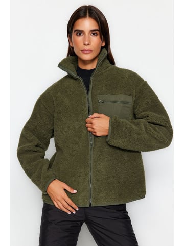 trendyol Fleecejacke in Dunkelgrün