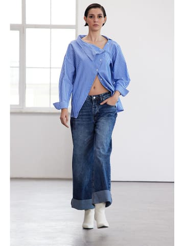 trendyol Blouse blauw/wit