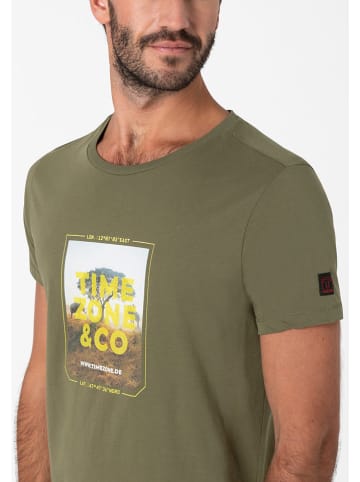 Timezone Koszulka "Photoprint" w kolorze khaki