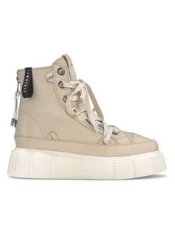 INUIKII Skórzane sneakersy "Mathilda" w kolorze beżowym