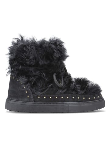 INUIKII Lammfell-Winterboots "Long Curly" in Schwarz