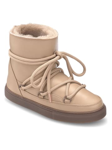 INUIKII Leder-Winterboots "Full Leather" in Beige