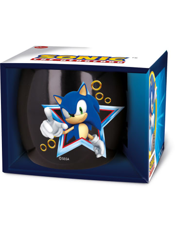 Stor Tasse "Sonic" in Schwarz/ Blau - 380 ml