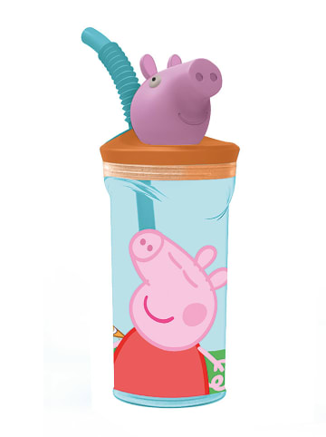 Stor 3D-Trinkflasche "Peppa Pig" in Blau/ Pink - 360 ml