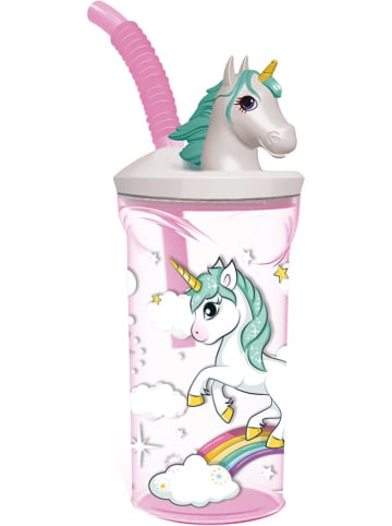 Stor 3D-Trinkflasche "Unicorn Range" in Bunt - 360 ml