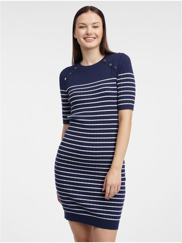 orsay Strickkleid in Blau/ Weiß