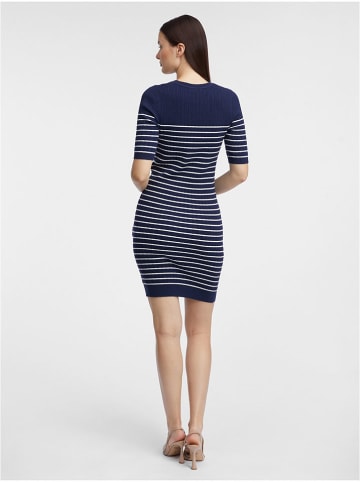 orsay Gebreide jurk blauw/wit