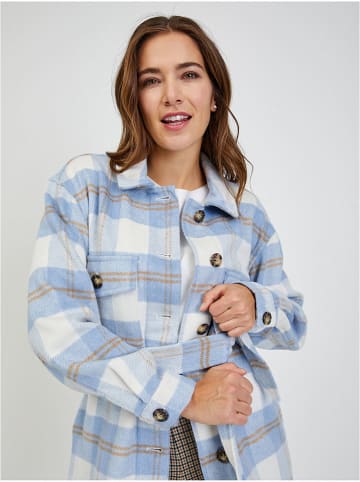 orsay Hemdjacke in Hellblau/ Weiß/ Hellbraun
