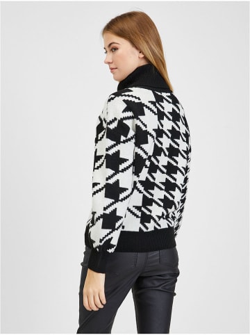 orsay Rollkragenpullover in Schwarz/ Weiß