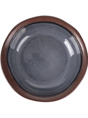 Villa d´Este 6-delige set: soepborden "Bretagne" donkerblauw/bruin - Ø 19,5 cm
