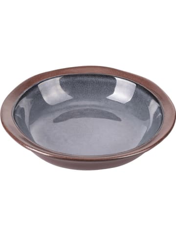 Villa d´Este 6-delige set: soepborden "Bretagne" donkerblauw/bruin - Ø 19,5 cm
